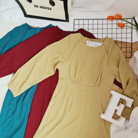 西装包边扭口连身裙 (N21299) S