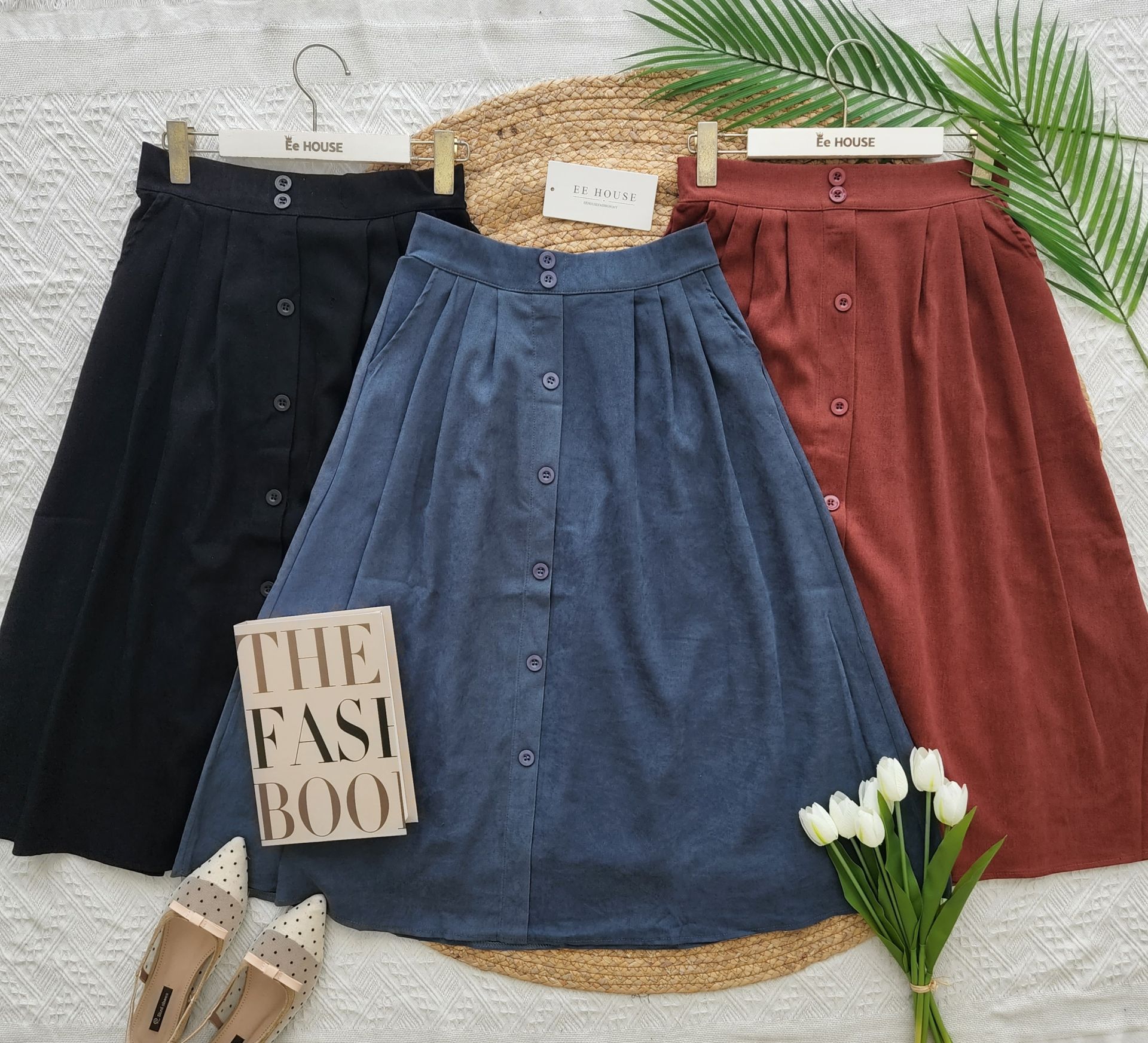 Premium Velvet Midi Skirt (9810) – EE House Fashion