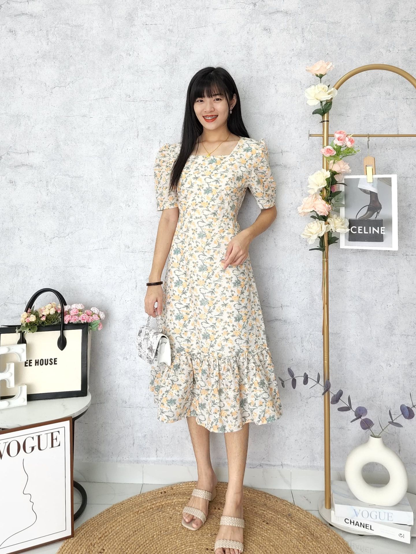 桐花气质Floral Dress (0054) A19 – EE House Fashion