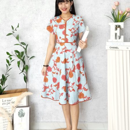 Floral Batik Suit Dress (E52076) E