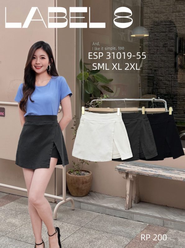 Denim Split Skort 百搭牛仔裤裙 （LE31019）B35