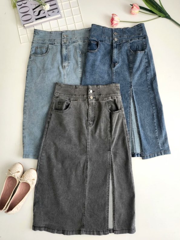 Denim Midi  Skirt（LE31015）