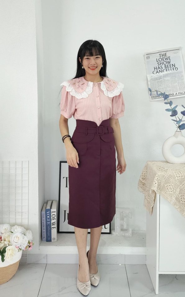 锦棉西装收腰 Midi Skirt (N2180)