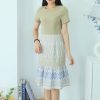 高品Batik拼接西装连身裙 (B0438)C37