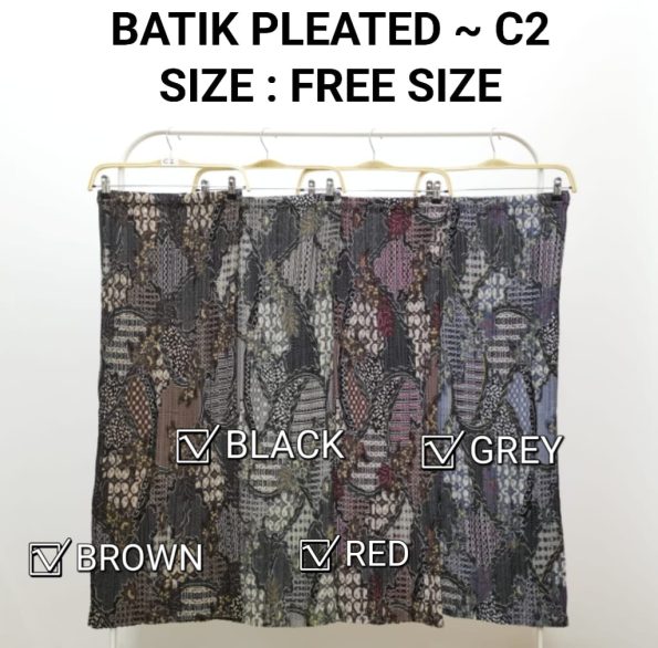 Pleated Batik Skirt (C21)