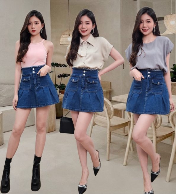 Premium Denim Skirt (RO0035)B28