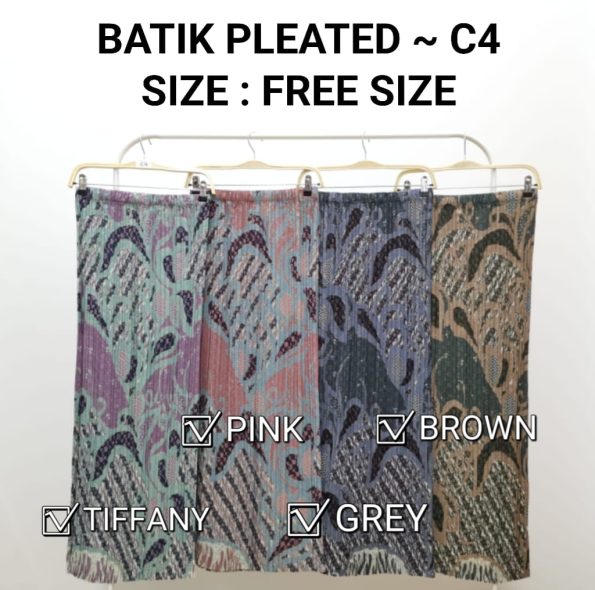 Pleated Batik Skirt (C4)