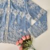 高品仿牛仔Batik Floral 时装上衣 (7263)
