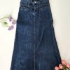 Premium Denim Midi Skirt (LF8505)C15