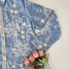 高品仿牛仔刺绣Floral 时装上衣 (7262)