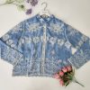 高品仿牛仔Batik Floral 时装上衣 (7263)