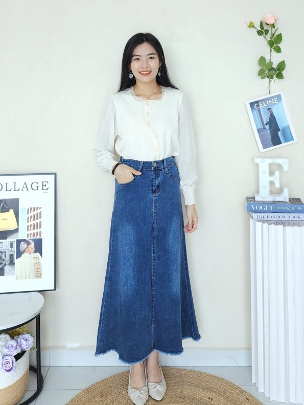 Premium Denim Skirt (LF8503) C15