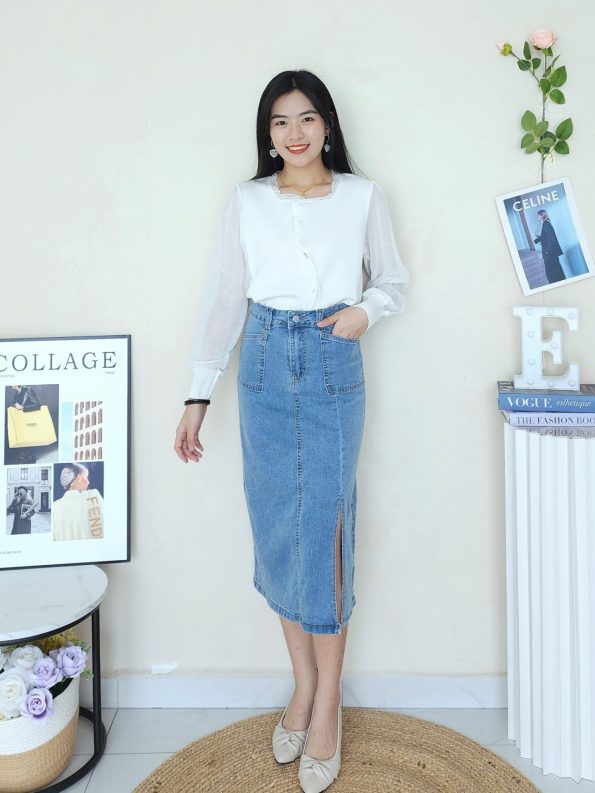Premium Denim Skirt (LF2368)D27
