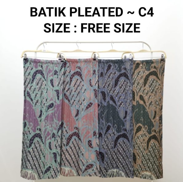 Pleated Batik Skirt (C4)
