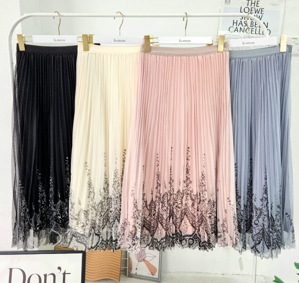 Batik Pleated 双面 Midi Skirt (3031)D35
