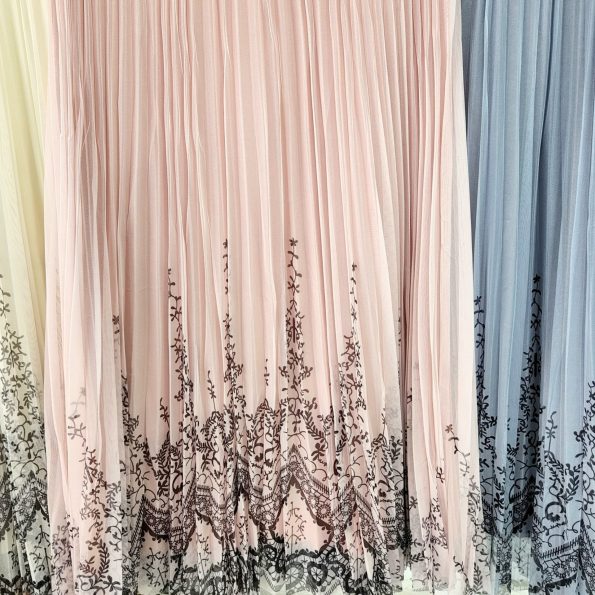 Batik Pleated 双面 Midi Skirt (3031)D35