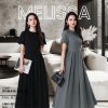 高品简约赫本风百褶连身裙 (ME12687)