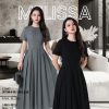 高品简约赫本风百褶连身裙 (ME12687)