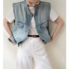 Denim马甲外套衫 (5818)
