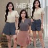 韩版简约V领时装上衣 (ME30545)B3