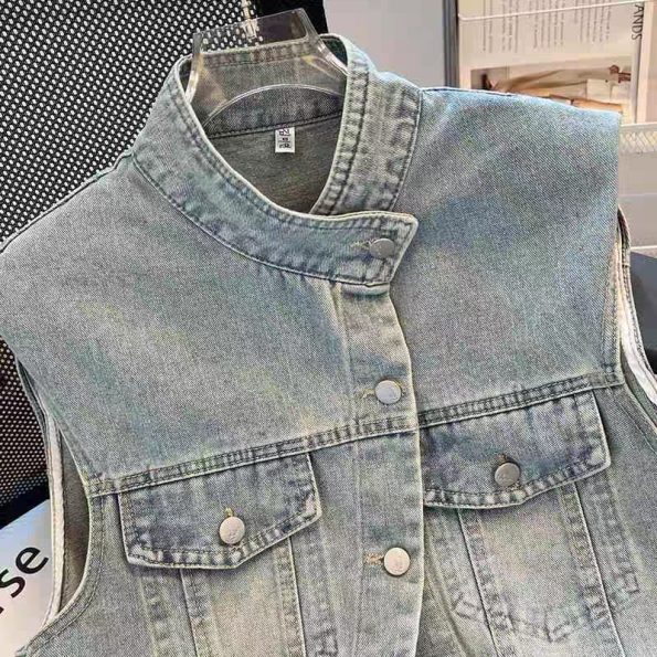 Denim马甲外套衫 (5818)