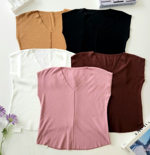 V Neck Soft Knit Top (2846)C23