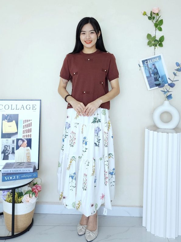高品 Ribbon Knit Top (1746)D35