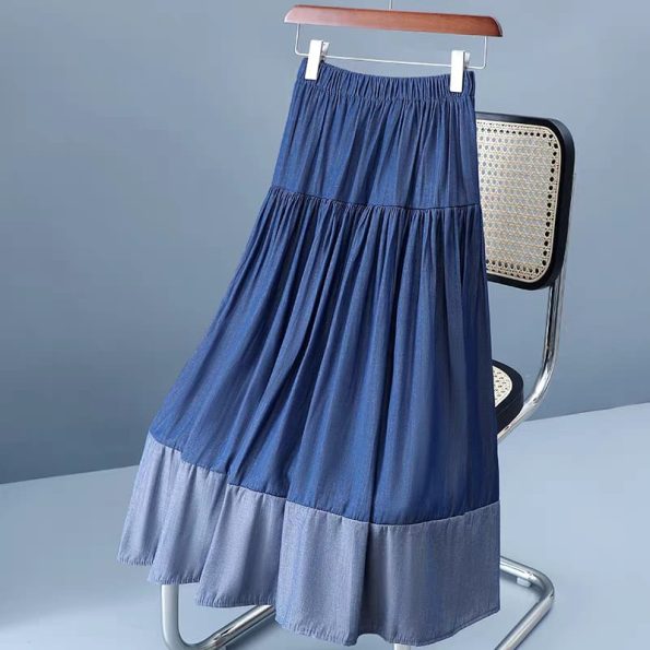 Denim Premium Midi Skirt (1065) E