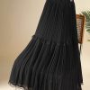Lace Pleated Midi Skirt (607)
