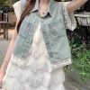 Denim 外套拼接蕾丝 (657)