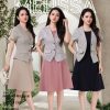 高品假两件外套连身裙 (ME12671)