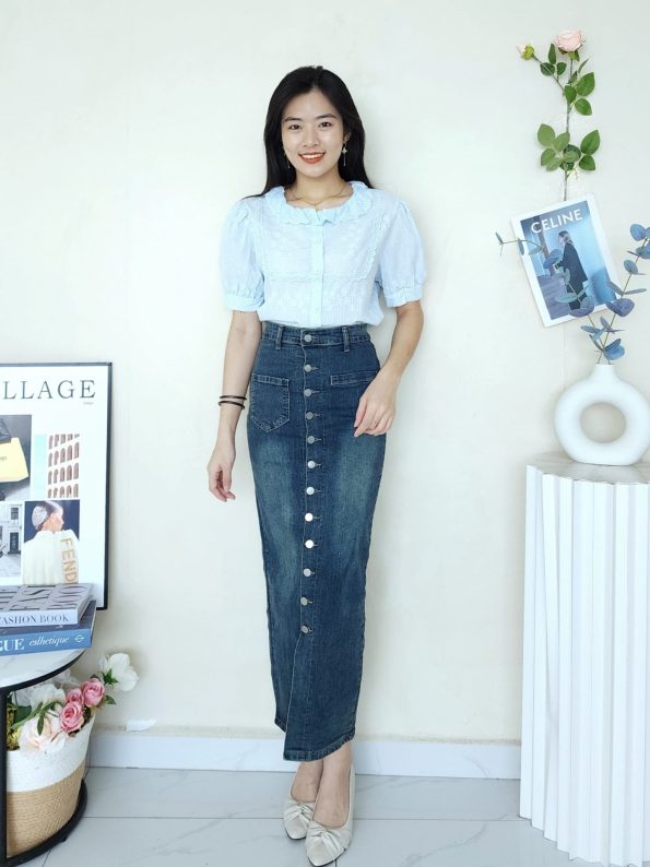 Premium Denim Skirt (9802)B38