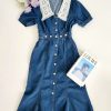 桐花领 Denim Dress (7113)