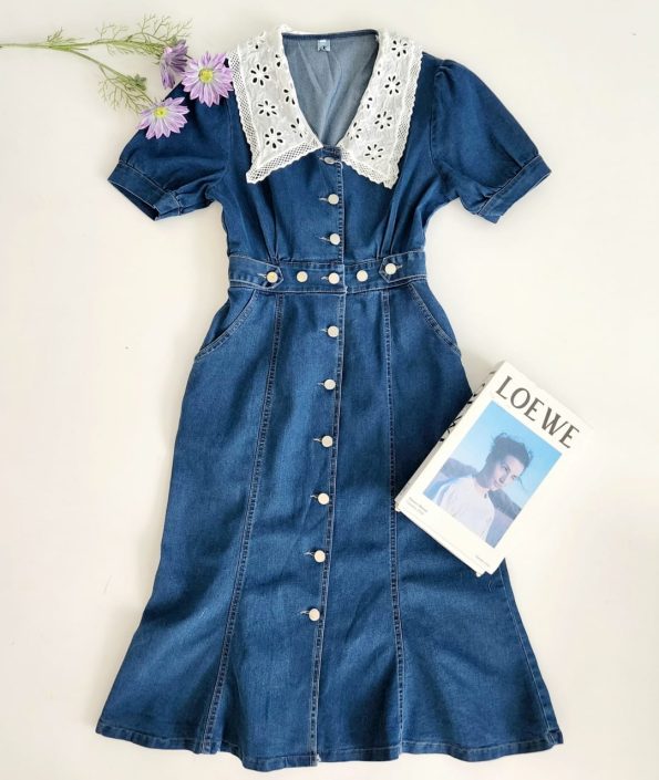 桐花领 Denim Dress (7113)