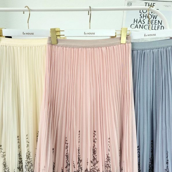 Batik Pleated 双面 Midi Skirt (3031)D35