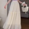 Lace Pleated Midi Skirt (607)