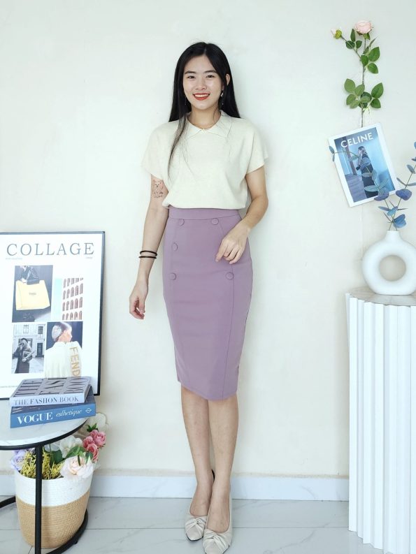 高品西装 Button Midi Skirt (521)