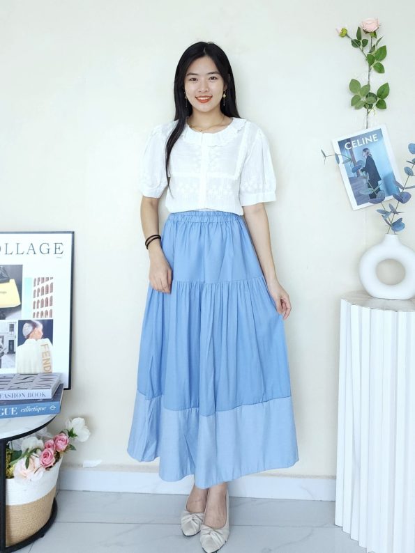 Denim Premium Midi Skirt (1065) E