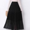 Lace Pleated Midi Skirt (607)