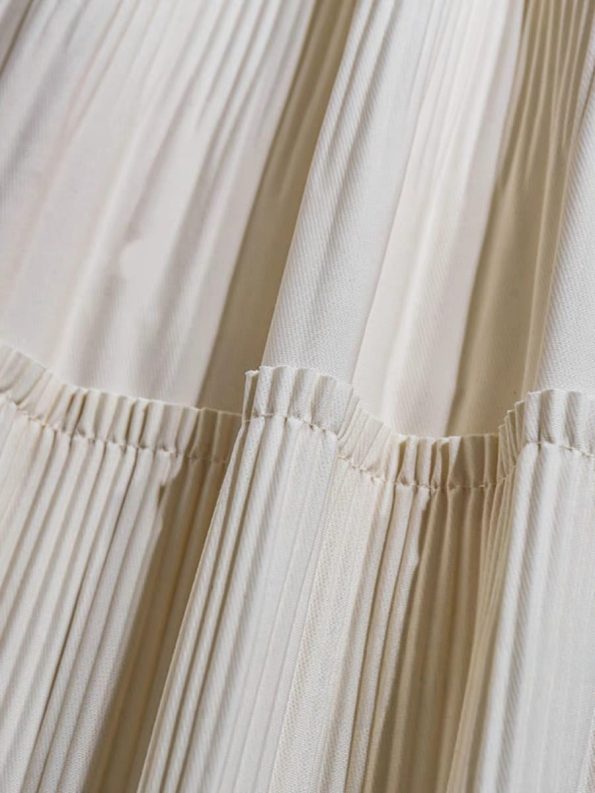 Korean Pleated Midi Skirt (1253)