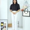 定制版蕾丝领satin上衣 (3131)