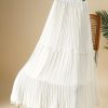 Lace Pleated Midi Skirt (607)