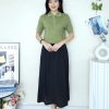 钩花polo领棉针织时装上衣 (134) A15