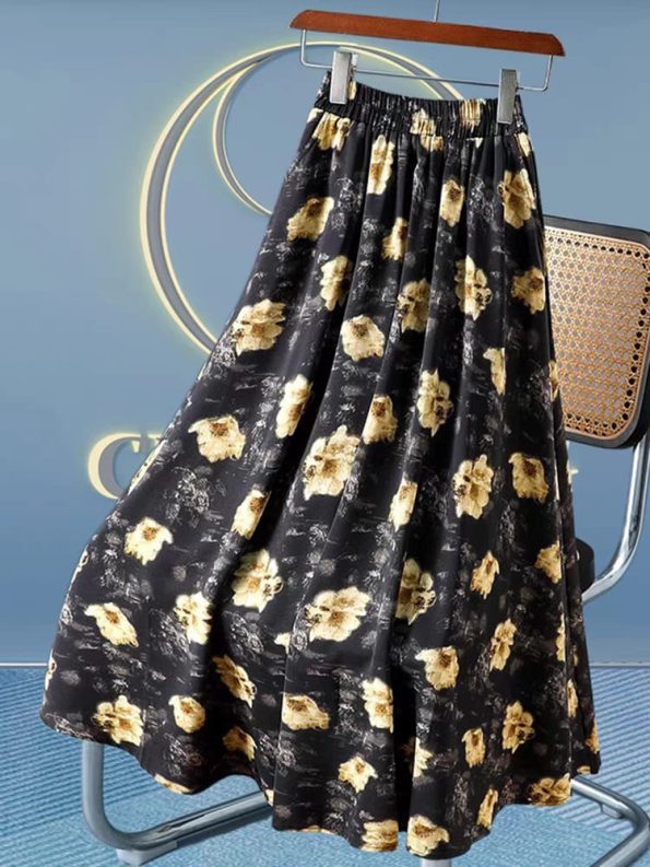 Premium Floral Midi Skirt (310）B24