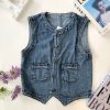Denim马甲外套衫 (8902)