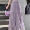 Lace Pleated Midi Skirt (607)