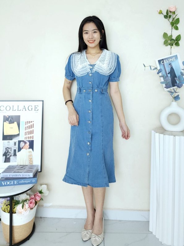 桐花领 Denim Dress (733)