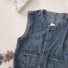 Denim马甲外套衫 (8902)