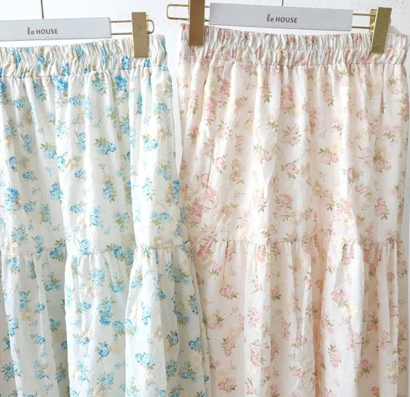 Floral桐花Midi Skirt (6190)B27