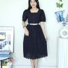 高品四方桐花连身裙 (full lining) (0088)